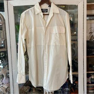Expressions vintage off white cream cotton Shirt M